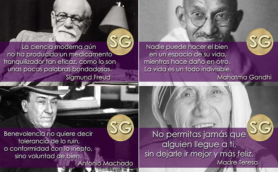 Frases sobre la gentileza de Sigmund Freud, Mahatma Gandhi, Antonio Machado y Madre Teresa
